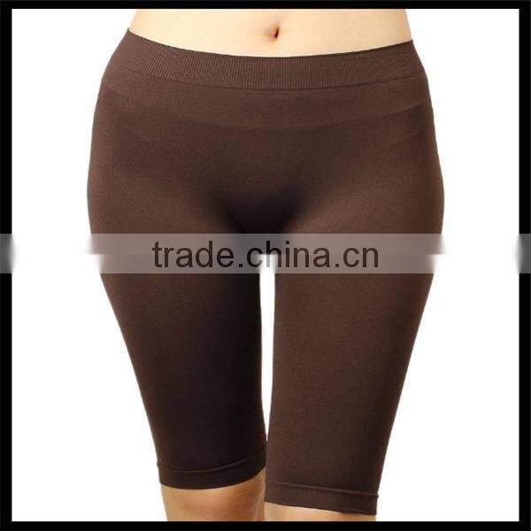 Seamless Solid Stretch Shorts Spandex Leggings Yoga Biker Exercise black color