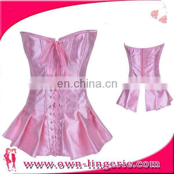 Top quality Clothing sheer body of strapless satin lace Dress Custom Leather Corset on sale