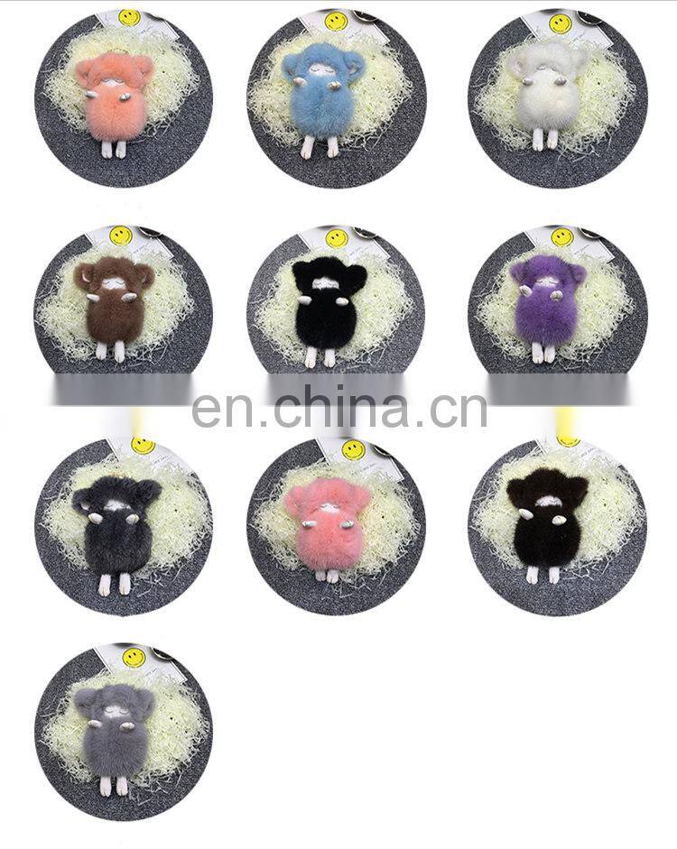 2016 Luxury Fur Accessory Korea Soft Nice Genuine Mink Fur Sheep Keyring
