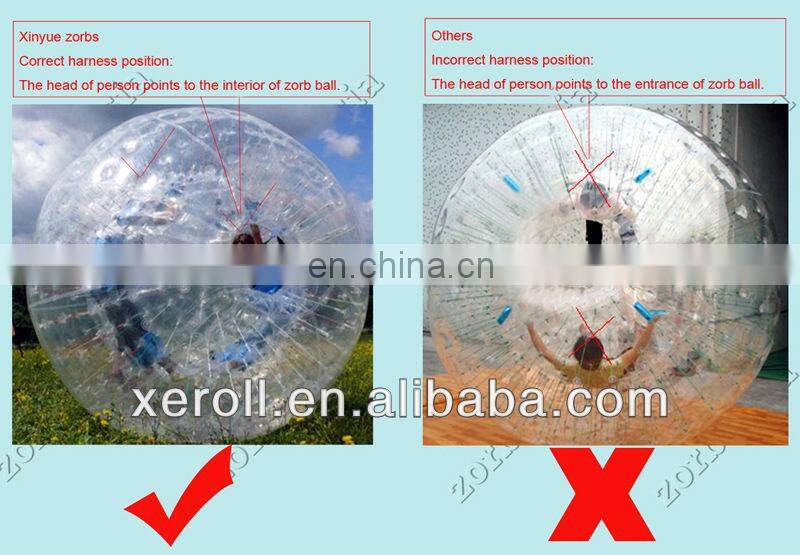 Good selling roll down from hill harness zorb ball