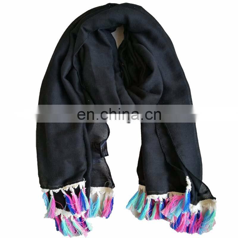 wholesale newest pleated breathable solid color hijab scarf shawl