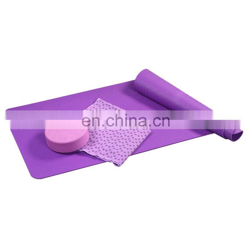 Yoga kit including Yoga mat, Microfiber Yoga Mat Towel, Yoga block