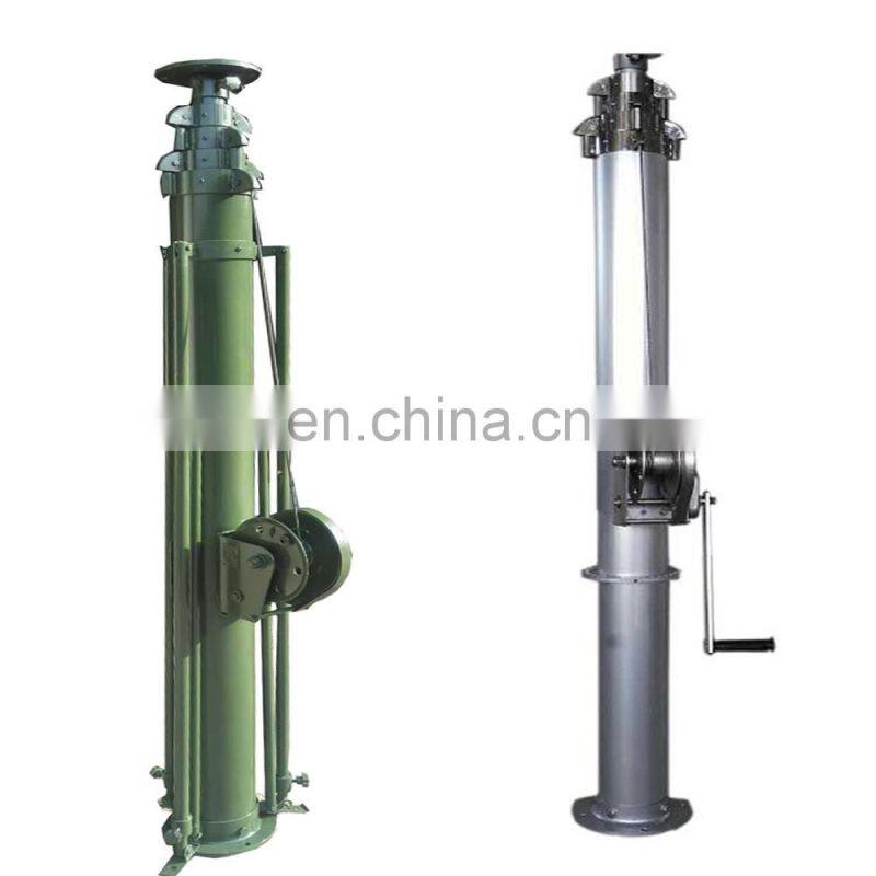18m electric winch screw telescopic mast for Telecommunication tower