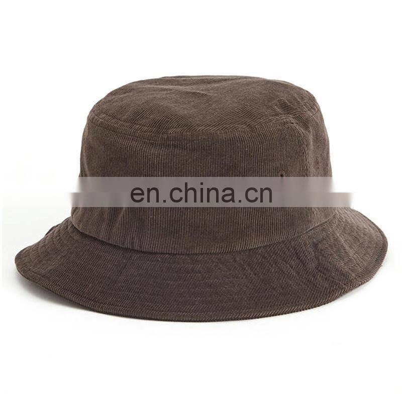Top quality custom solid color corduroy bucket hat