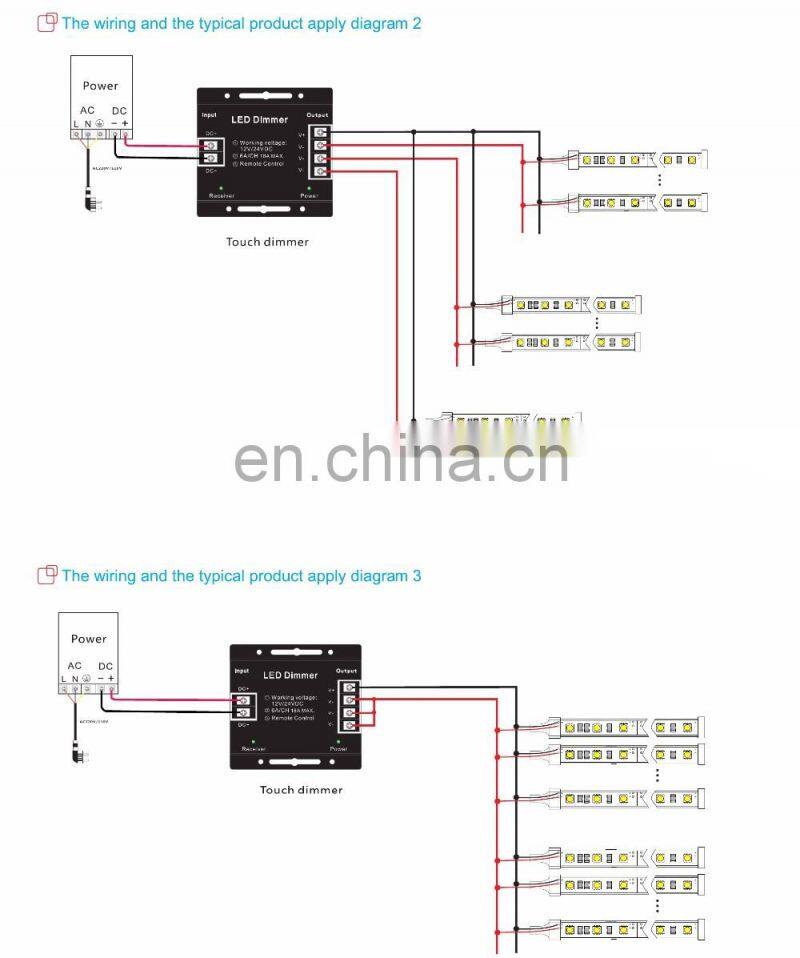 Alibaba Shenzhen PWM control wireless RF touch remote dimmer controller