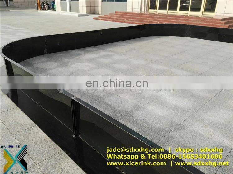 floorball rink barriers, pe synthetic ice rink, HDPE plastic skateboard made in china