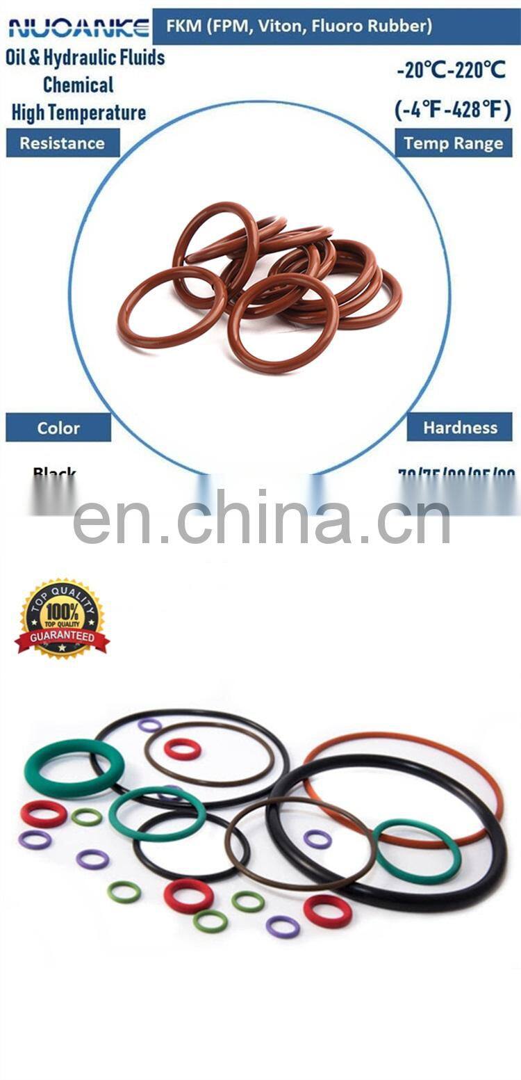 75/80/90 Shore FPM FKM O Ring Heat and Chemical Resistance High Quality Black Brown Green Color PE Plastic Bags -20-+220℃ CN;GUN