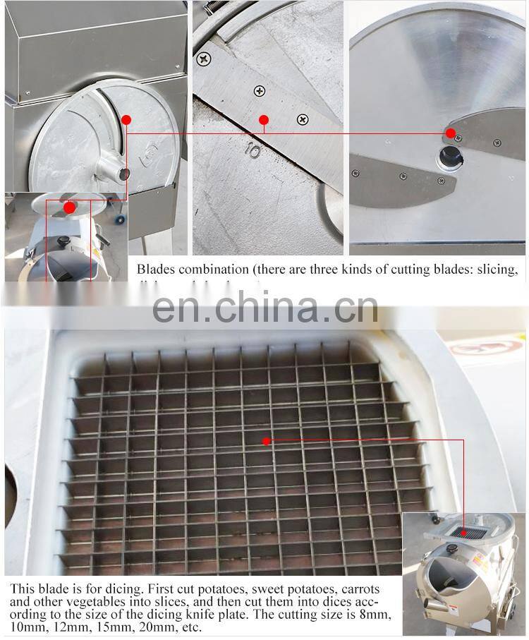 Industrial vegetable slicing dicing carrot onion potato chip cutting machine
