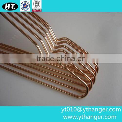 YY0072 high quality rose gold copper wire coat hangers shirt hanger dress hanger