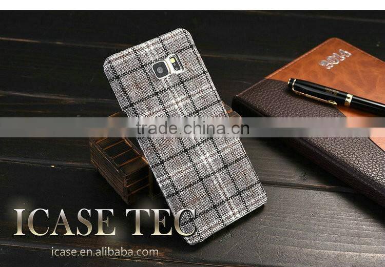 2016 New British Plaid Style Back Cover for Samsung Galaxy S6 Edge Plus, the Soft Cloth for Samsung Galaxy S6 Edge Plus Case