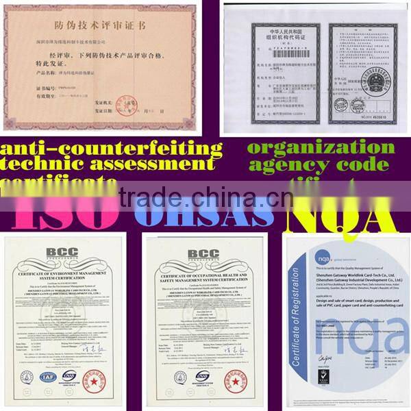 irregular rfid card with optional finishing