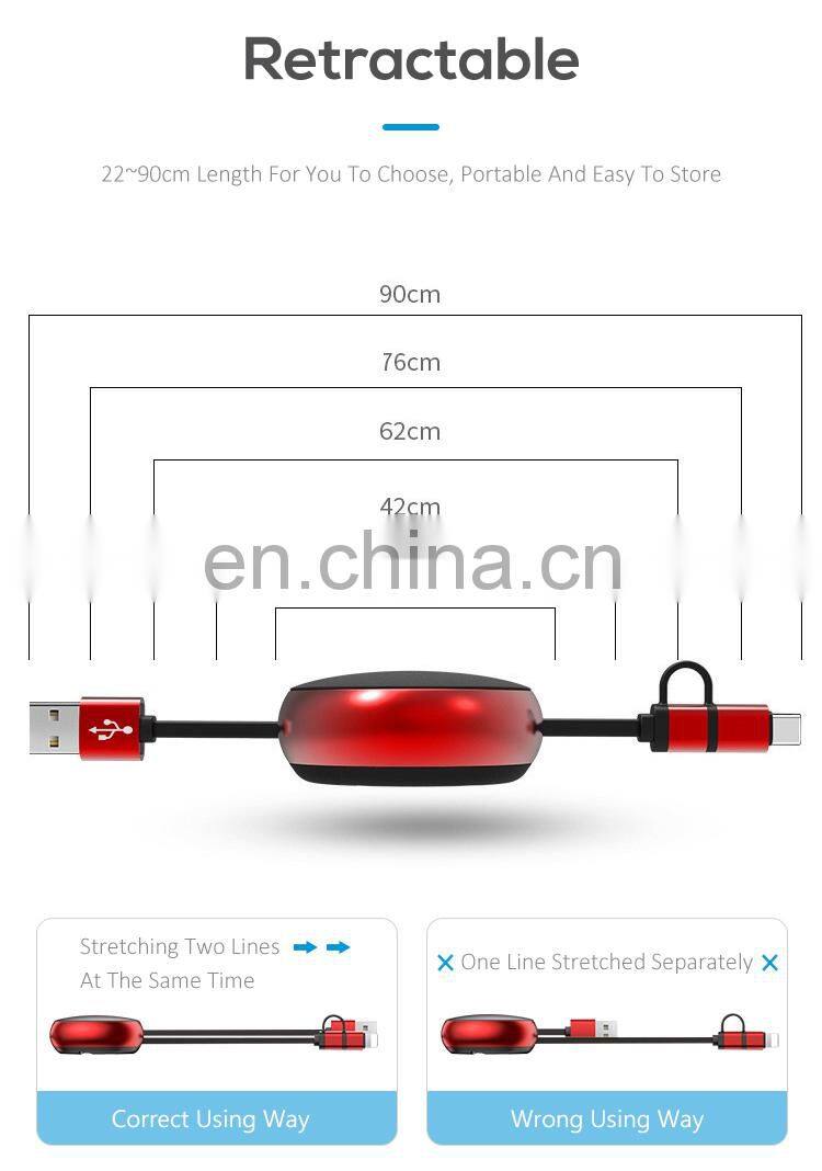 New 2 In 1 Retractable Mobile Phone Data Multi USB Cable