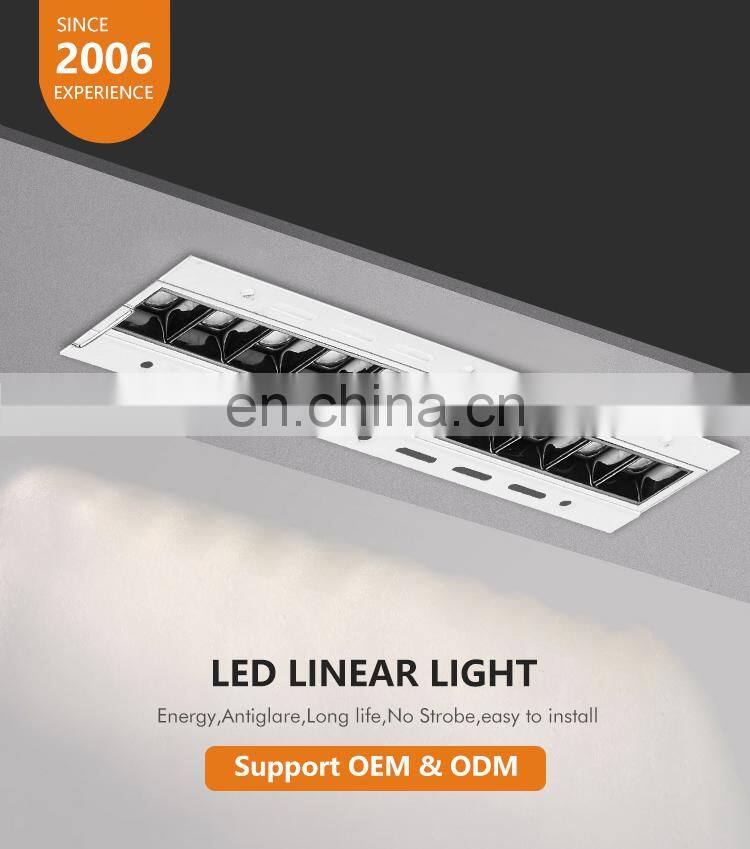 Easy Installation Strobe Free Indoor Office Home 2 4 10 20 30 W LED Recessed Linear Down Light