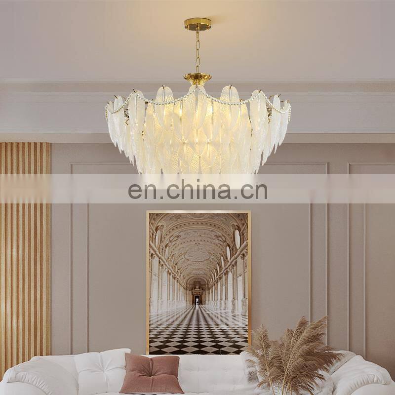 Indoor Gold Mid Century Pearl Beads Luxury Chandelier With Glass Pendant Lamp For Bedroom Decor Wedding Lighting Decor