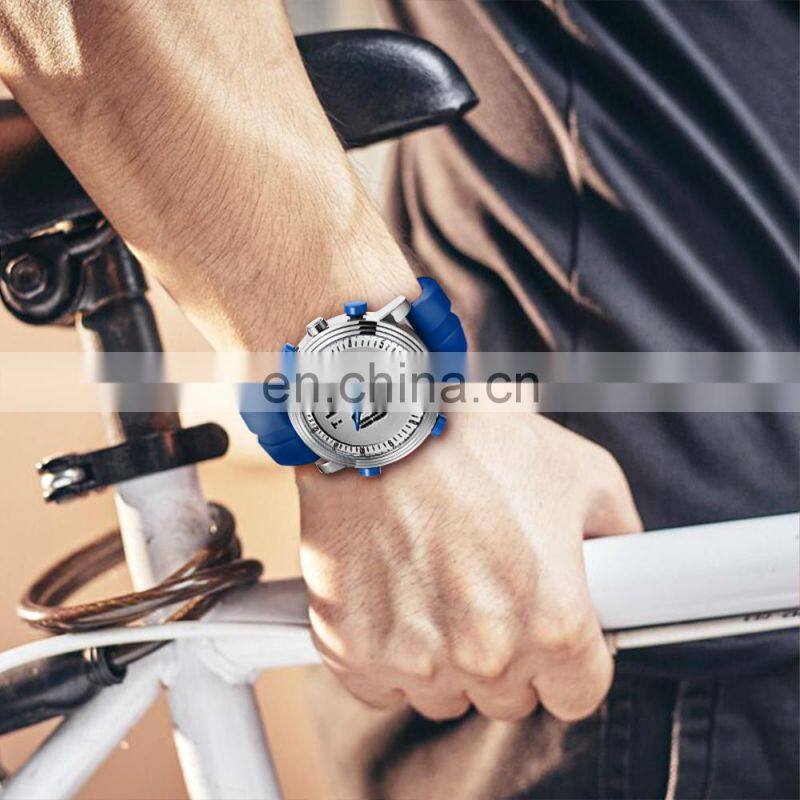 Small Order 50PCS Factory Direct Men's Watch Chronograph Silicone Band Alarm Watches Man Sport Wristwatch