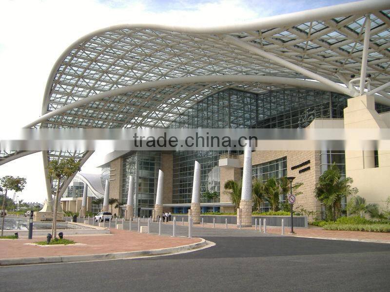 Low Cost Prefabricated Glass Roof For Exhibition Hall