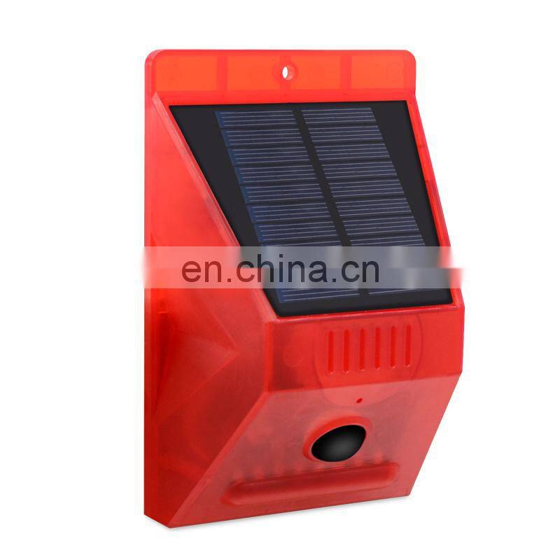 Solar Alarm Lamp Warning Sound 129dB Loud Siren Strobe Farm Orchard Light NEW