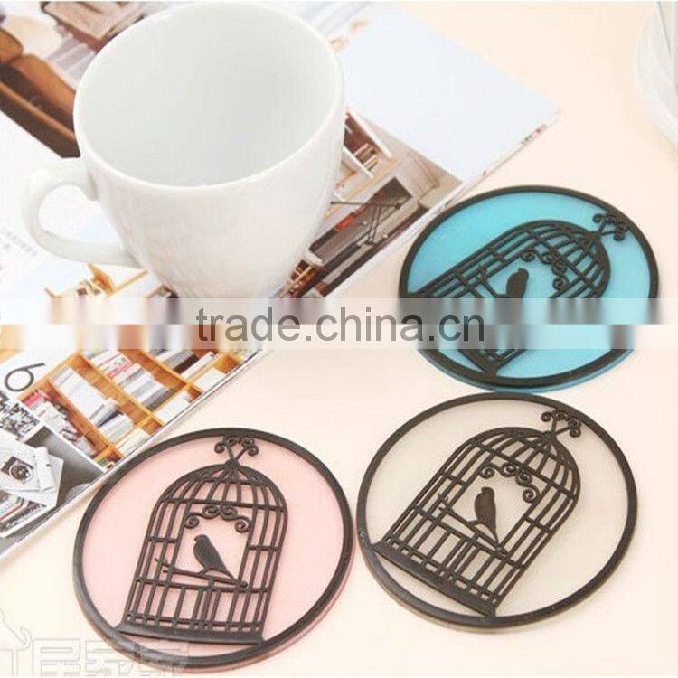 PVC Plastic Cup Coaster, Soft PVC Drink Coaster