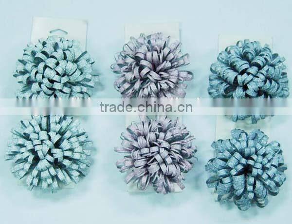 3.25" PET Red Happy Birthday Fancy Ribbon Flower Bow for Celebration/Ornament Birthday Party