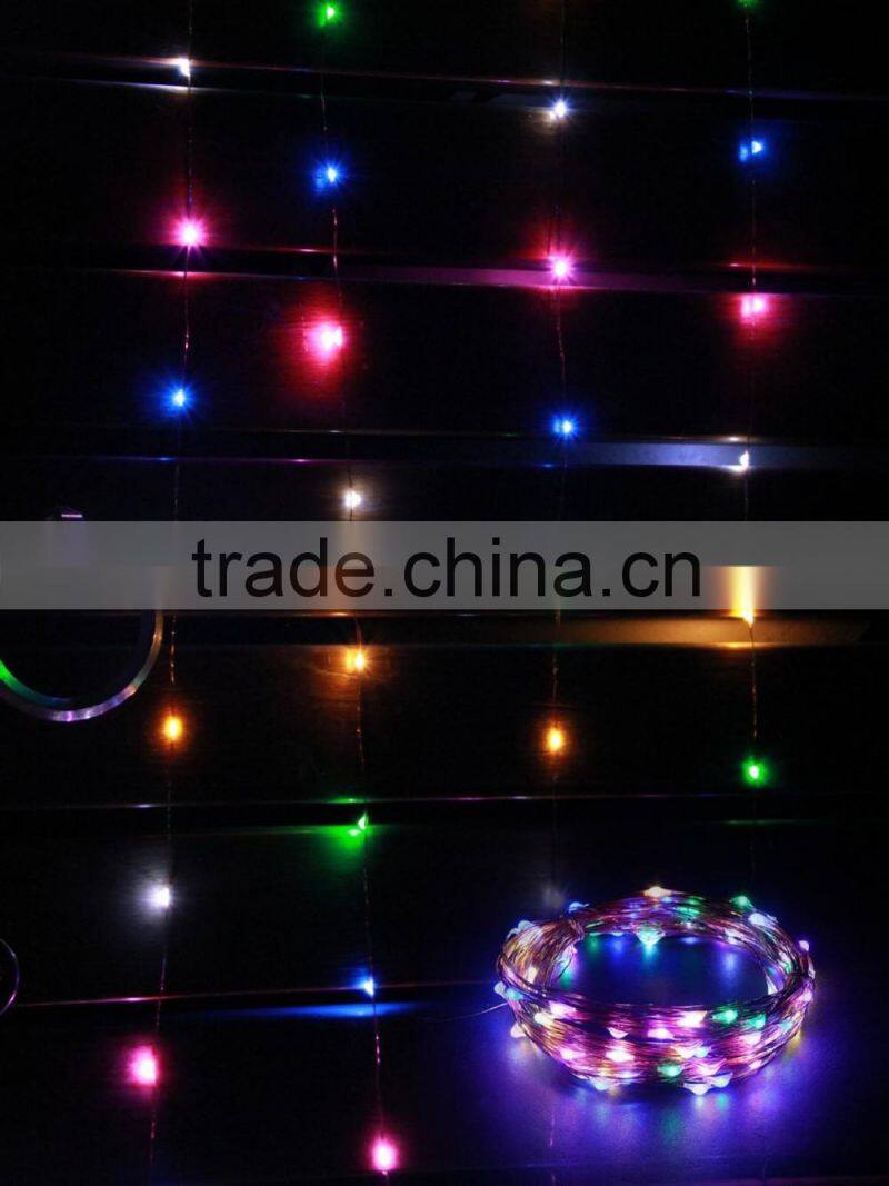 DC12V 10m rf remote control colorful wire copper led string lights kit