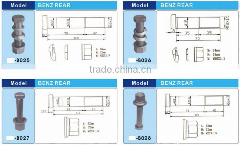 Bolts Nissan Hub Bolt Wheel hub bolt for Tk20 wheel bolt Wheel Hub Bolt Lug Bolts 19mm Hex