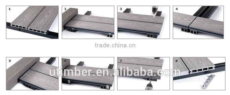 Composite deep embossing outdoor wpc decking 150x25mm