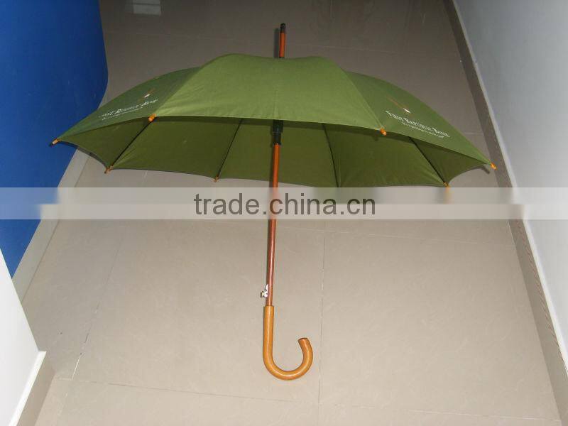 umbrella factory make the automatic wooden shaft and wooden handle rain umbrella