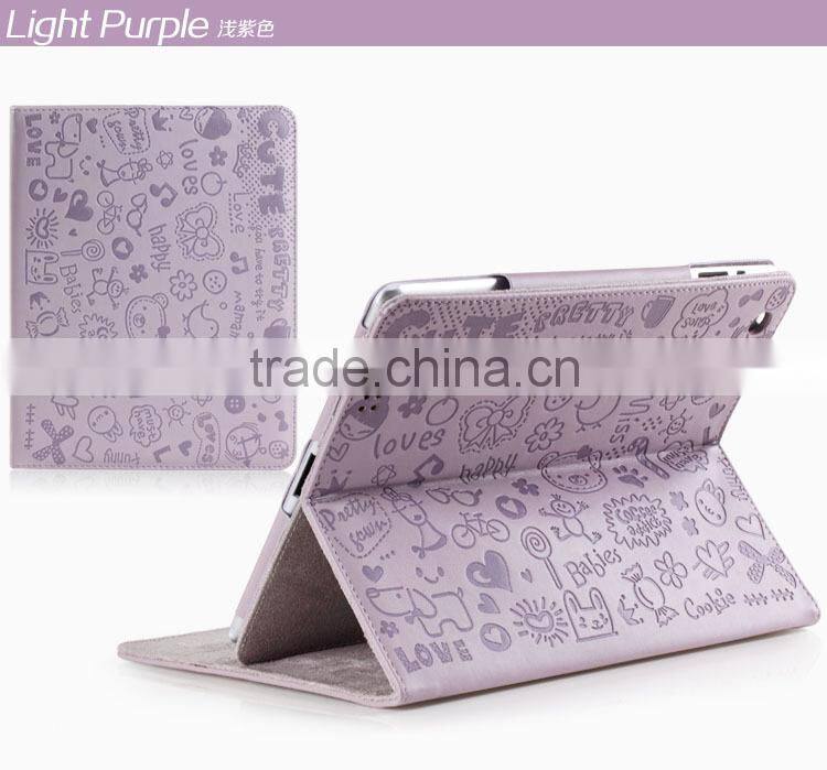 Hot selling high quality Cute stand leather case for ipad Air