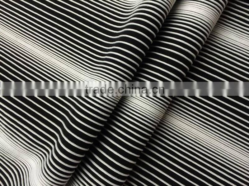 2015 new style T/R yarn dye jacquard knitting fabric for lady dress