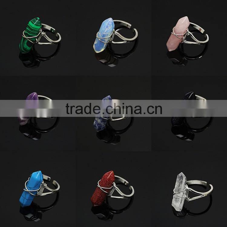 RG1089 Faceted Gemstone ring,Crystal Quartz gold Stacking Ring