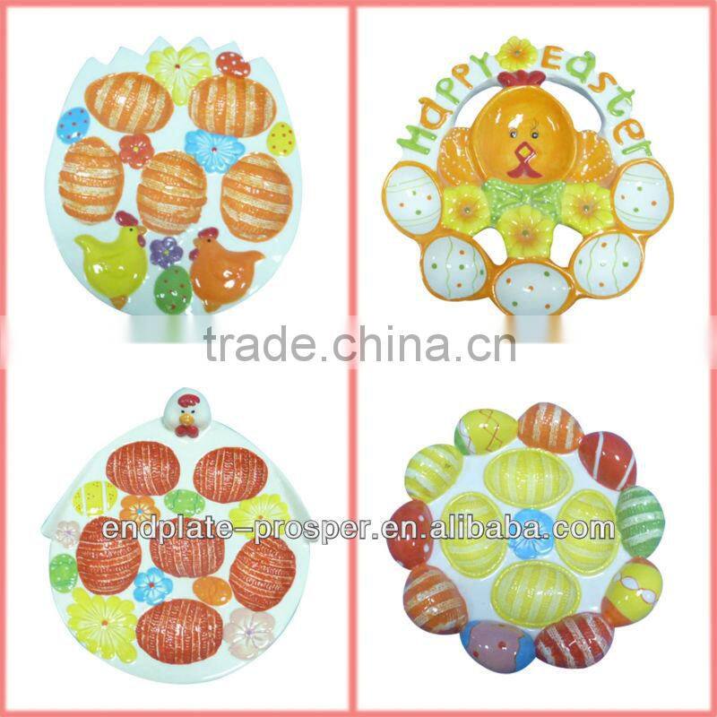 2013 new design ceramic cheap easter basket