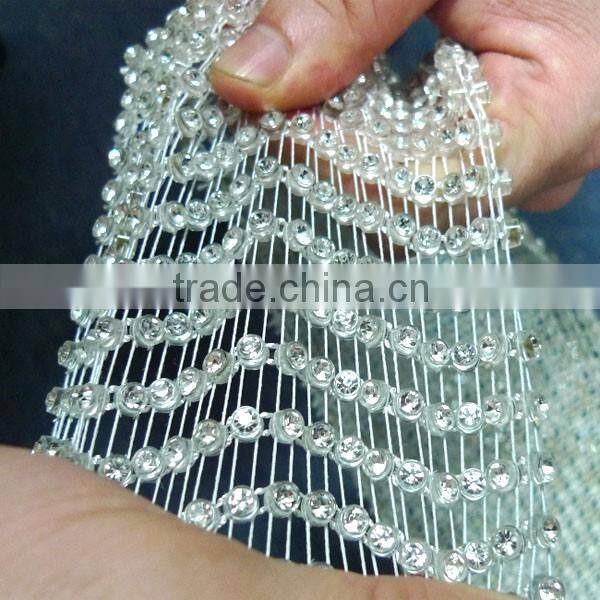 Rhinestone Trims with 10 yards in Plastic Ribbon, Fashion Elastic Stretch Rhinestone Trimming Rolls Sheets for Party Decoration