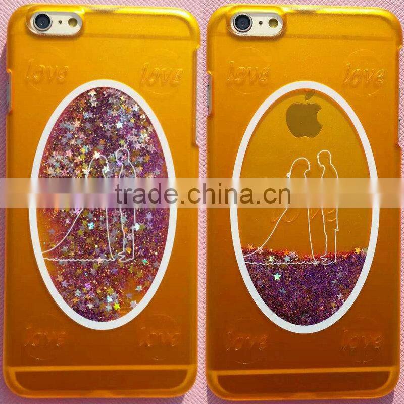 Flowing Sand Dynamic Liquid Glitter Bling Star Clear Hard Case for iPhone 6