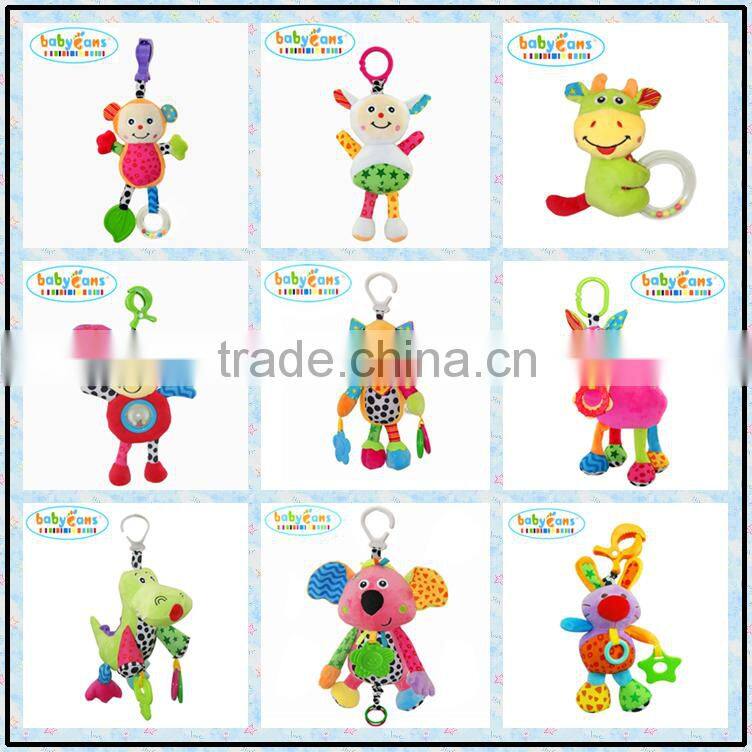 Babyfans baby products baby animal education toy with music soft plush lion baby rattle toys