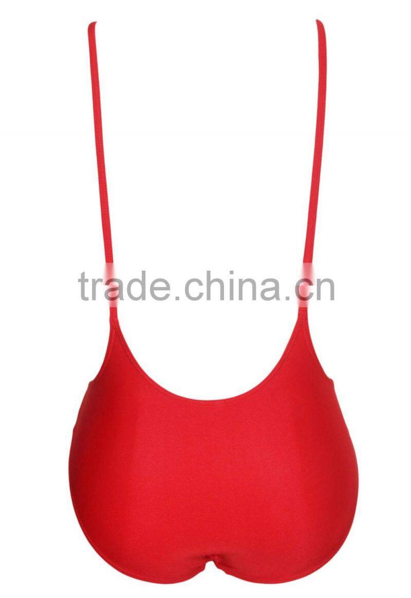 Simple Style One Piece Girls Bathing Suit