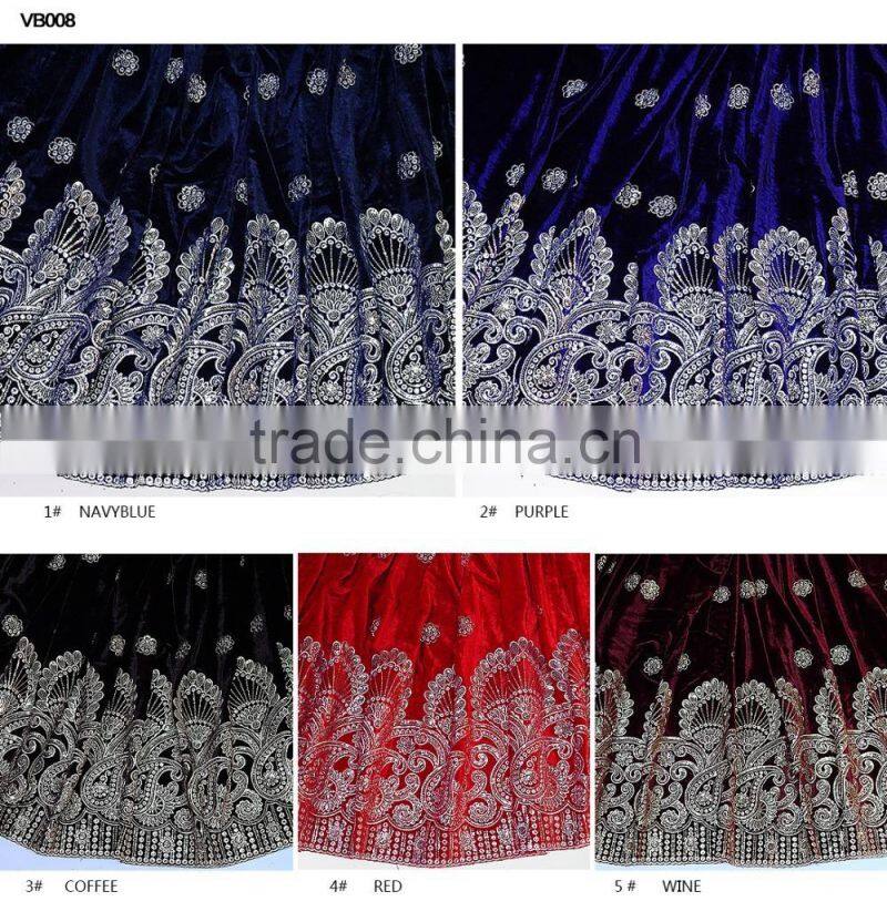 2015 new coming VB008-1 navy african velvet lace fabric /velvet lace/velvet lace fabric