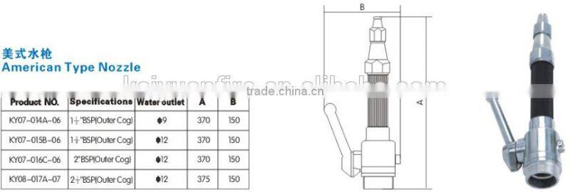 Factory price fire fighting spray nozzle /American, British and Storz aluminum nozzle