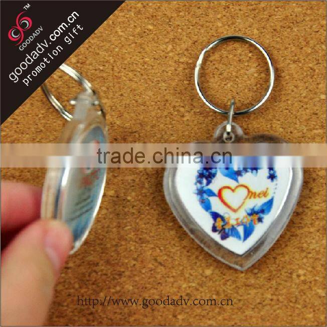 Business gift items cheap heart acrylic keychains