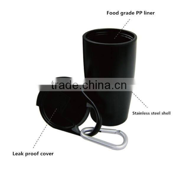 400ml portable sport travel stainless steel thermal vacuum mug with handle