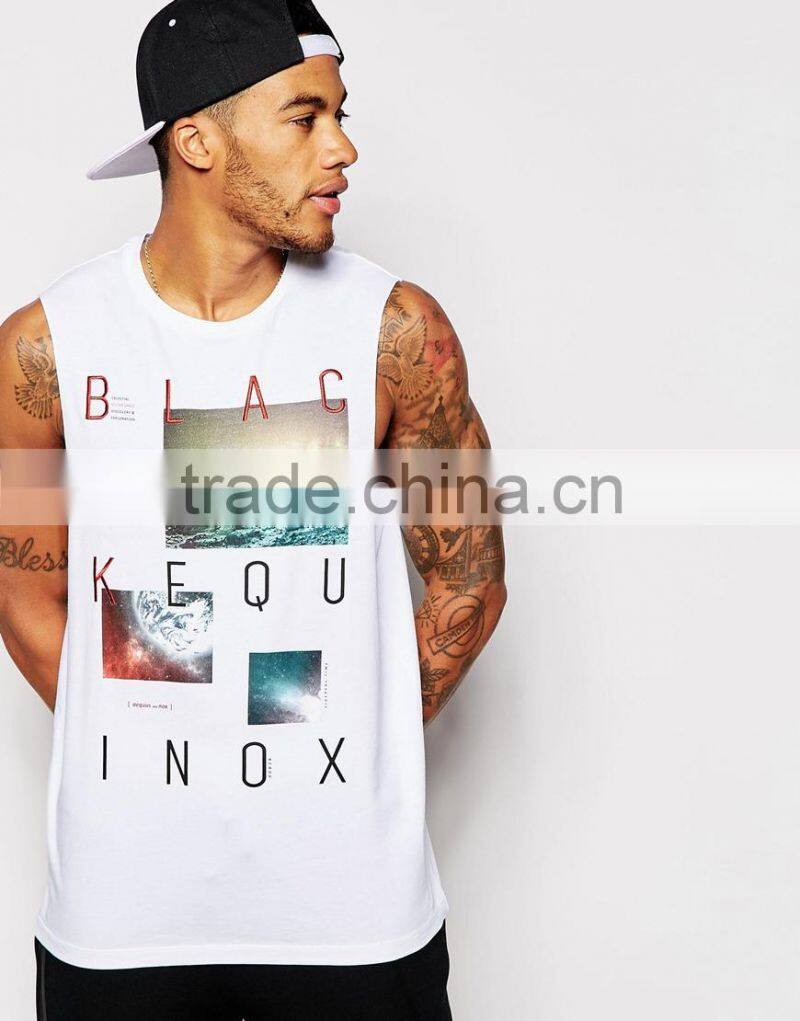 Blank Custom Gym Mens Sulimated Running Stringer Singlet Print And Embroidery Men Cotton Vest