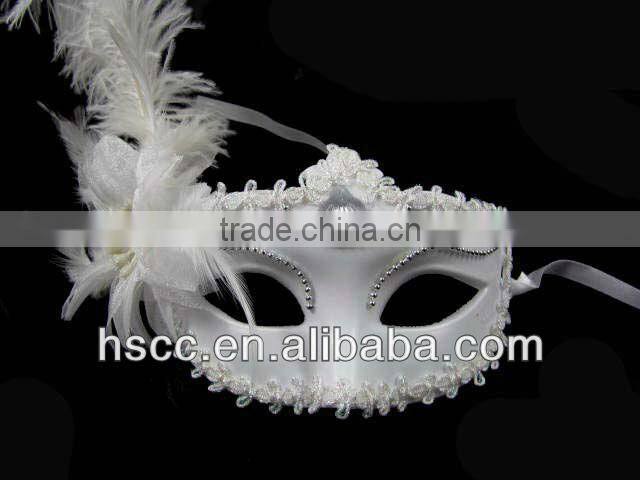 Hot saling masquerade party mask with peacock pefeather