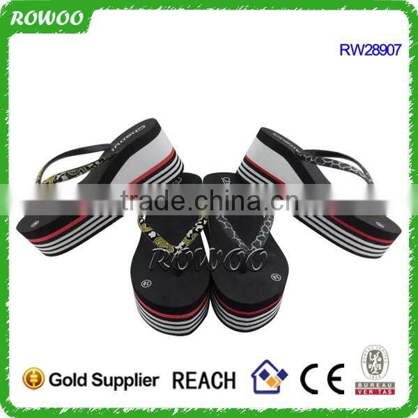 Black plus white Women sandals 2016 summer heels wedges sandals