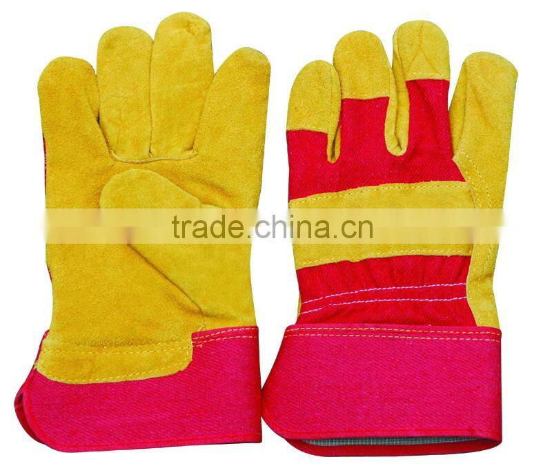 Leather Working Gloves/Cow split Leather Gloves with CE certification