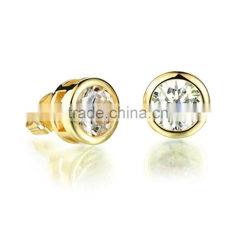 2016 new wholesale fashion jewelry ladies earrings designs clear crystal gold earring
