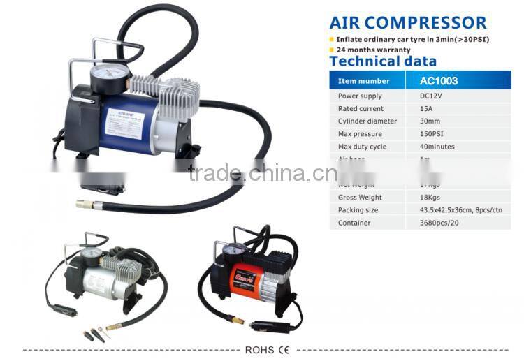 12 VOLT Electric Air Pump w/GAUGE for Tires Bikes Cars Air Matresses