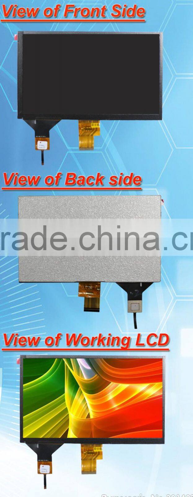 8inch 500nits 1024*600 lvds interface outdoor display capacitive touch lcd with CTP
