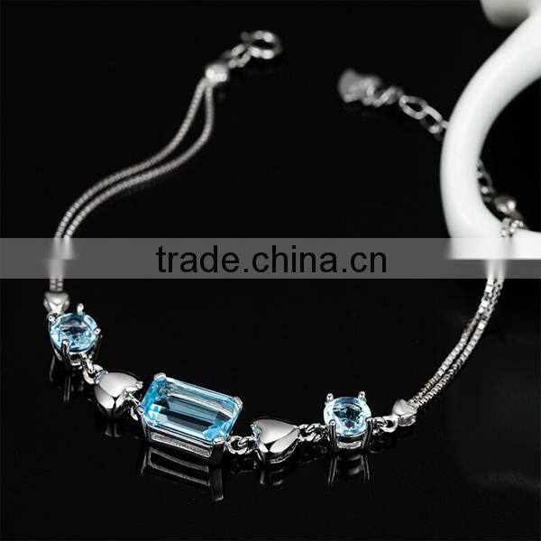 Square zirconia bracelet in 925 silver