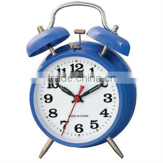 Metal case mechanical alarm clock in 4 inches size