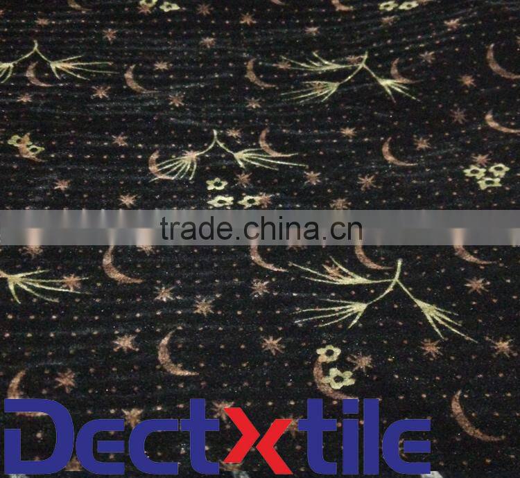 100%Polyester Embossed Flocking Knitted Fabric Roll For Sofa