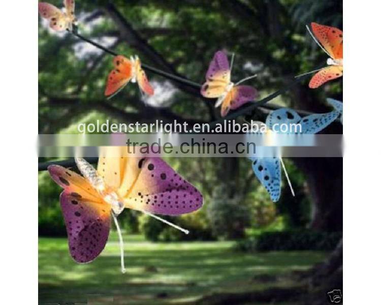Hot selling 12 led solar butterfly string decoration light for garden